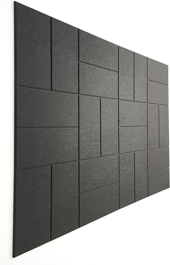Large Bulletin Board 48x36- Office Wall Organizer to Replace Your Old Cork Boards for Walls for Office Decor - 24-Pack Felt Wall Tiles for Use in Home Office Decor as Photo Board (Black)