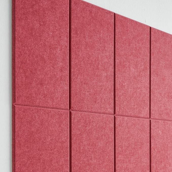 Large Bulletin Board 48x36- Office Wall Organizer to Replace Your Old Cork Boards for Walls for Office Decor - 24-Pack Felt Wall Tiles for Use in Home Office Decor as Photo Board (Burgundy)