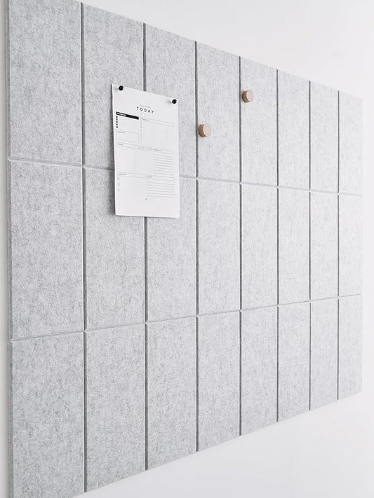 Large Bulletin Board 48x36- Office Wall Organizer to Replace Your Old Cork Boards for Walls for Office Decor -24-Pack Felt Wall Tiles for Home Office Decor as Photo Board (Marble)