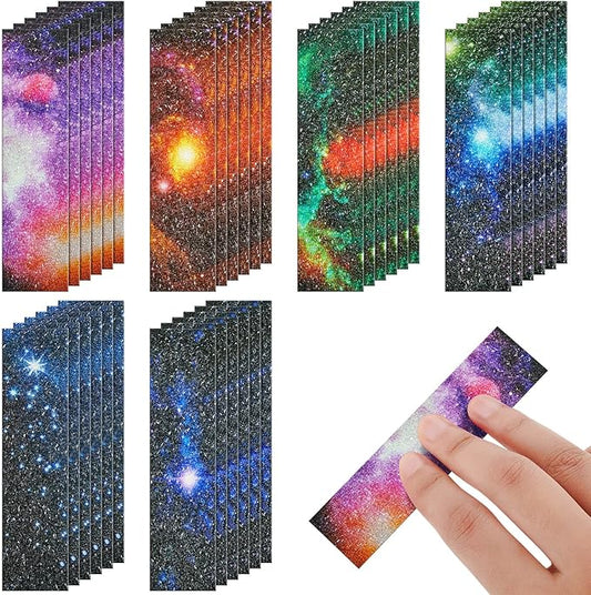 36 Pcs Anxiety Sensory Stickers Strips Adhesive Textured Mental Health Calm Stickers Mindfulness Fidget Decals Stress Anxiety Relief Items for Therapy Office Desk(Galaxy Style)