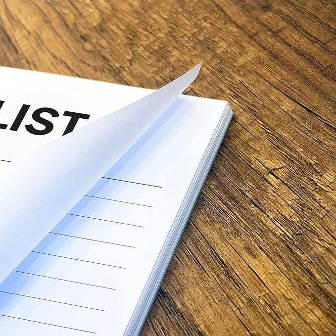 To Do List Notepad, A5 Size (8.3"x5.8") Daily To Do List by Category, Premium Thick Paper With Cardboard Back Support, Undated Daily Planner Notebook, Ruled Pages, Checkboxes.