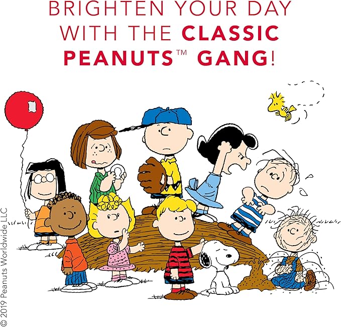 Graphique Peanuts "Happy Thoughts" Hard Bound Journal - 160 Ruled Pages, Vintage Peanuts Cartoon Cover w/"Happy Thoughts" Message Embellished w/Gold Foil, 6.25" x 8.25" x 1"