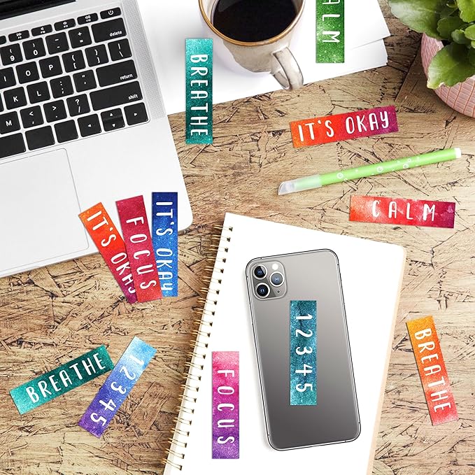 50PCS Calm Stickers for Anxiety Sensory Stickers for Relieve Adults Kids Teens Fidgets Stress Office&Classroom Supplies Anxiety Relief Items with Tactile Textured Surface Patterns(Letter)