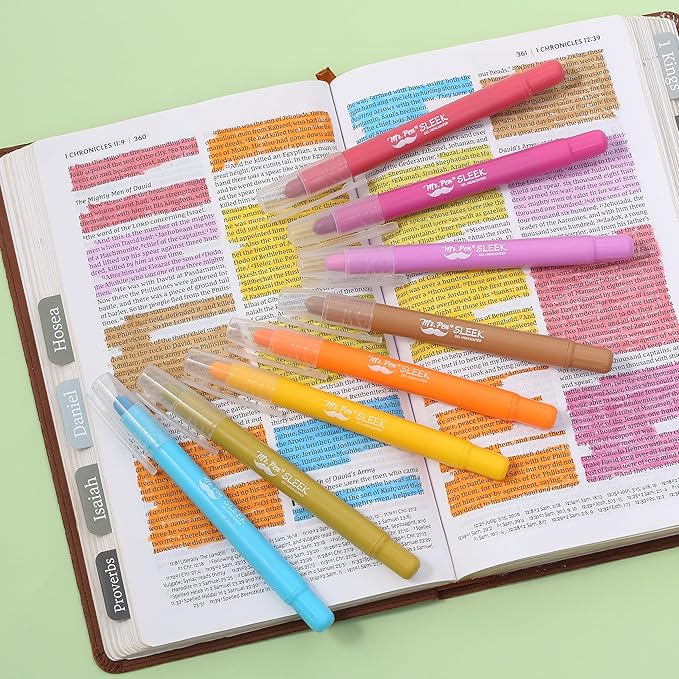 Mr. Pen- Gel Highlighter, 8 Pack, Dark Sunshine & Smiles, Bible Highlighters No Bleed, No Bleed Highlighters, Bible Highlighter