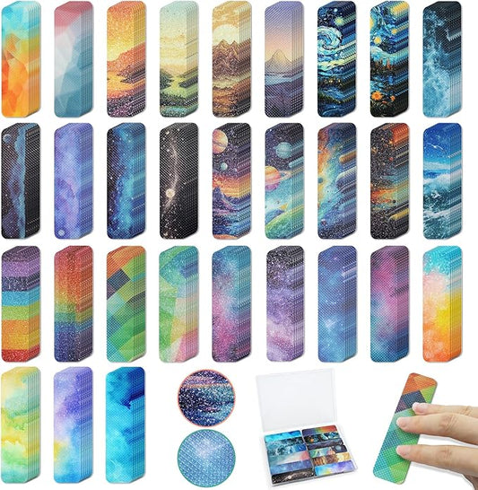 120 Pieces Anxiety Sensory Stickers with 2 Textured Sticker - Desk Fidget and Calming Stickers with Storage Box for Adults & Teens - Anxiety Relief Sensory Strips (Colorful)