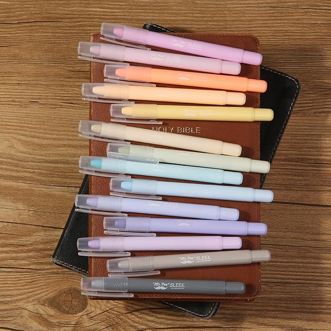 Mr. Pen- Gel Highlighters, 14 Pack, Ethereal Pastel Colors, Bible Highlighters for Bibles That Do Not Bleed