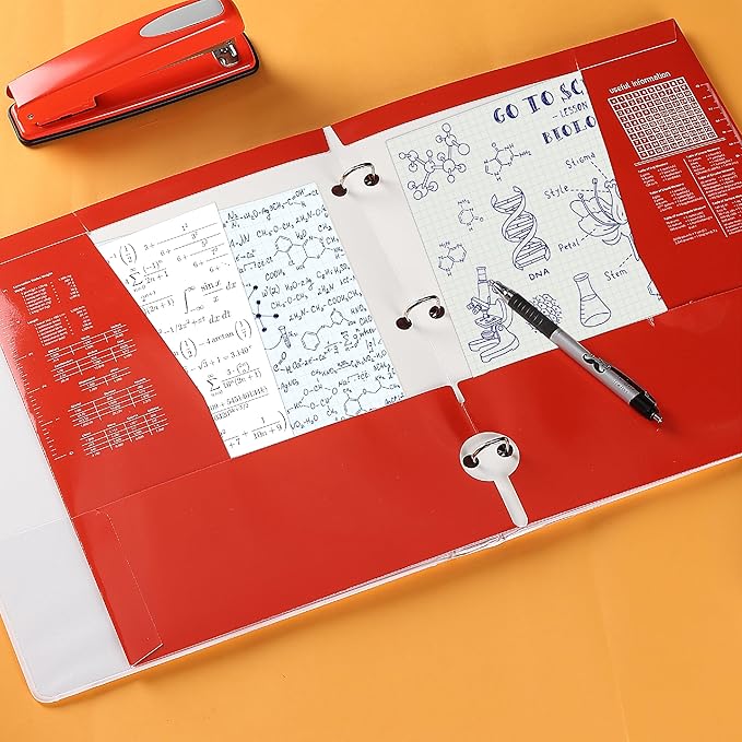 Mr. Pen- 4 Pocket Folders, 4 Pack, Vibrant Colors, 3 Hole Punched, School Folders with Pockets for 3 Ring Binder