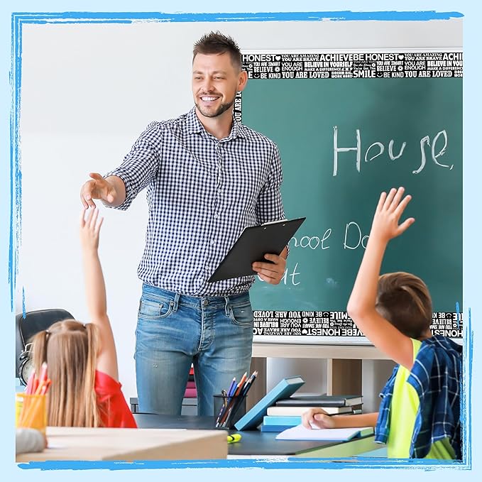 60 Feet Bulletin Board Borders, Encouraging Rolled Border Trim Back-to-School Bulletin Board Decoration, Walls, Desks, Windows, Doors, Chalkboards, Whiteboards Decors for School, Classroom & Offices