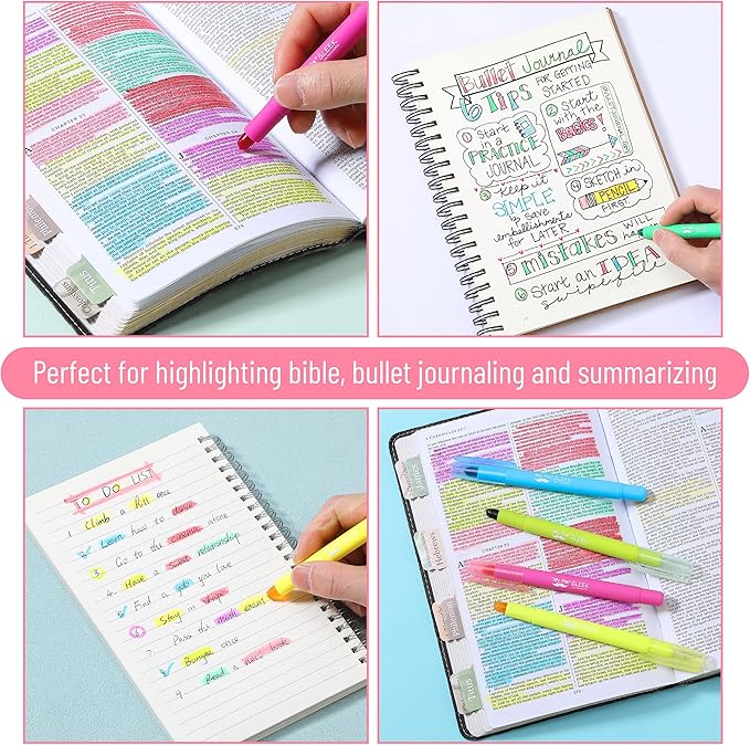 Mr. Pen- Gel Highlighters, 8 Pack, Assorted Colors, Bible Highlighters for Bibles That Do Not Bleed