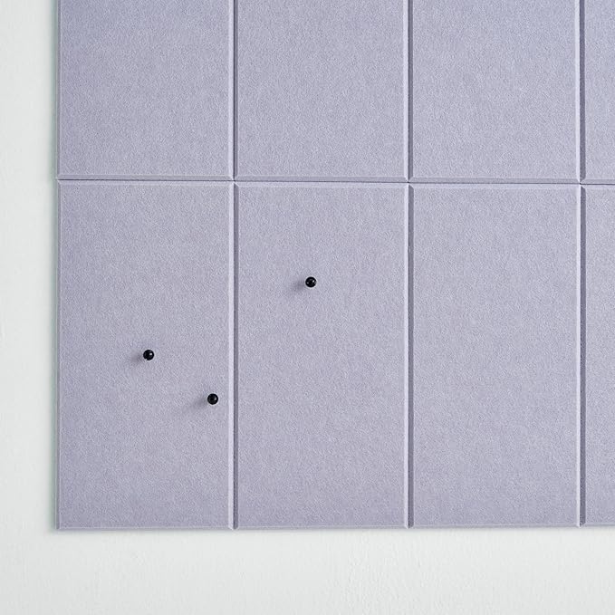Large Bulletin Board 48x36- Office Wall Organizer to Replace Your Old Cork Boards for Walls for Office Decor - 24-Pack Felt Wall Tiles for Use in Home Office Decor as Photo Board (Lilac)