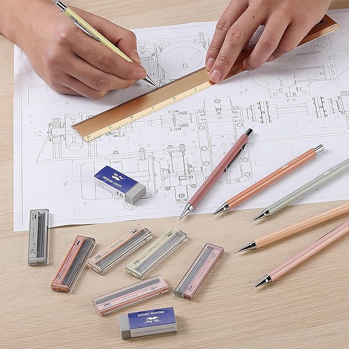 Mr. Pen- Mechanical Pencil Set with Lead and Erasers Refills, 6 Pack, Boho Theme, 0.5mm & 0.7 mm, Cute Aesthetic Pastel Led Pencils 0.7mm