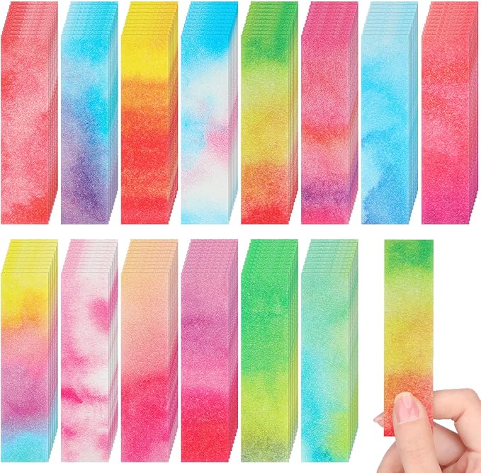 Fulmoon 140 Pcs Anxiety Sensory Stickers Adhesive Textured Sensory Strips Stickers Calming Fidget Anxiety Relief Items for Office Desk Adult Relieve Stress