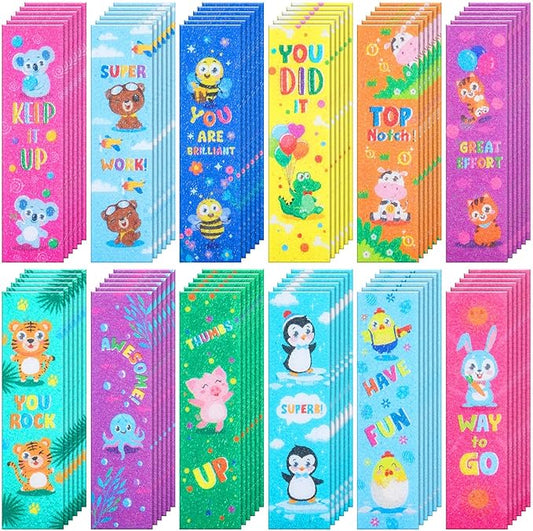 72 Pcs Anxiety Sensory Stickers Strips Adhesive Textured Mental Health Calm Stickers Mindfulness Fidget Decals Stress Anxiety Relief Items for Therapy Office Desk Counselor(Animals)