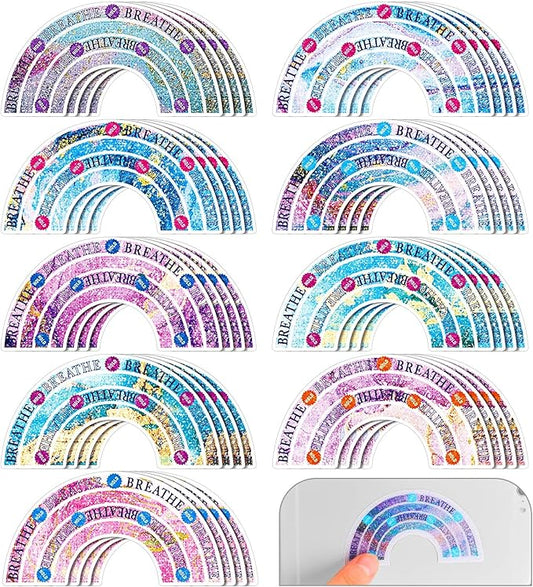 36 Pcs Sensory Strips Infinity Rainbow Anxiety Mindfulness Stickers Adults Stress Breathing Stickers Fidget Adhesives Rough Textured Tape for Classroom Desk Office Computer(Minimalist)