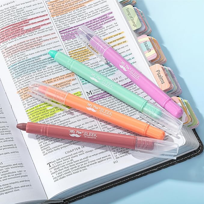 Mr. Pen- Gel Highlighters, 8 Pack, Assorted Colors, No Bleed Bible Markers
