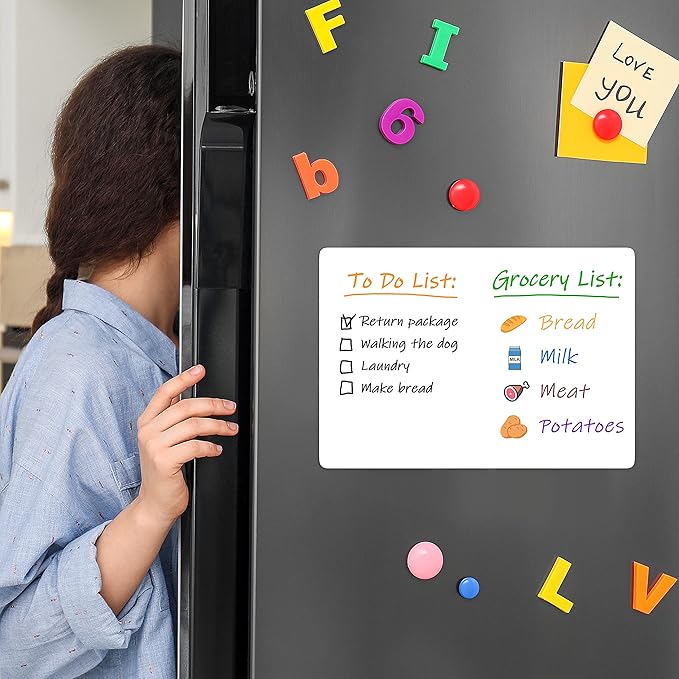 Magnetic Whiteboard for Fridge 8x12 - Dry Erase Board for Refrigerator White Board for Fridge Whiteboard Magnetic Fridges Boards Magnet Whiteboard for Fridges Magnet White Boards
