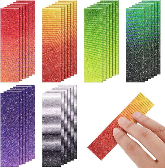 36 Pcs Anxiety Sensory Stickers Strips Adhesive Textured Mental Health Calm Stickers Mindfulness Fidget Decals Stress Anxiety Relief Items for Therapy Office Desk(Color Luminous)