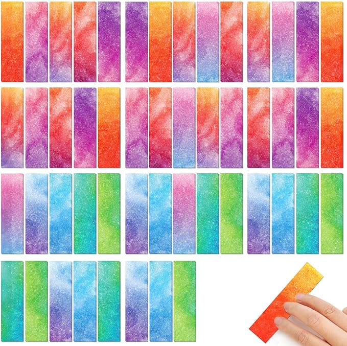 50PCS Calm Stickers for Anxiety Sensory Stickers for Relieve Adults Kids Teens Fidgets Stress Office&Classroom Supplies Anxiety Relief Items with Tactile Textured Surface Patterns(Watercolor)