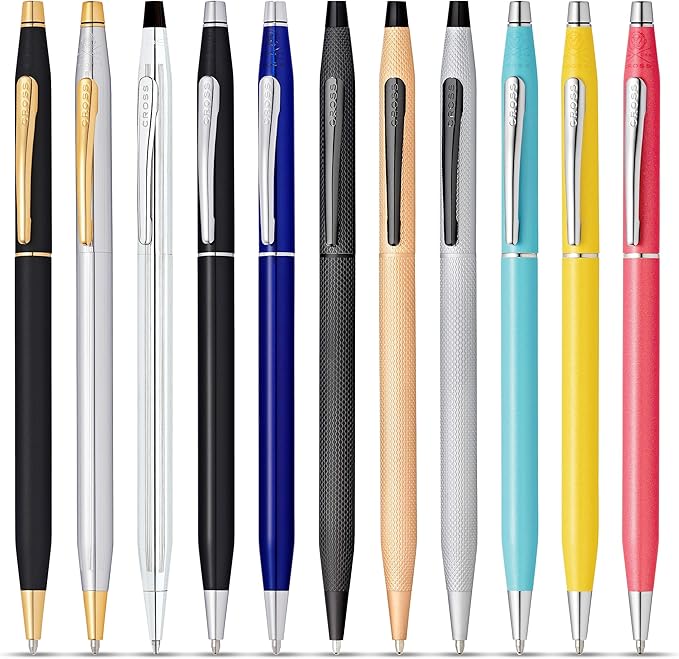 Cross Classic Century Refillable Ballpoint Pen Presented in a Luxury Gift Box - Medium Point, Black Ink, Black & Chrome