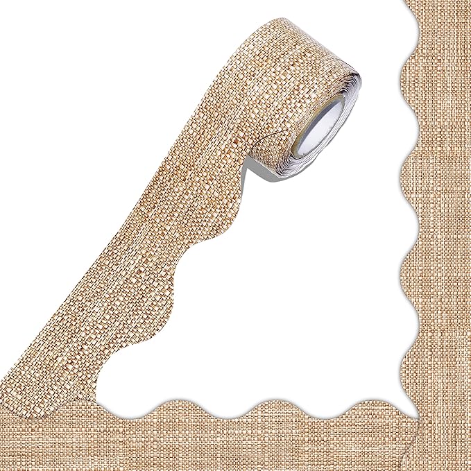 60 Feet Bulletin Board Borders, Scalloped Rolled Border Trim Decoration Bulletin Boards, Walls, Desks, Windows, Doors for School, Classroom & Offices