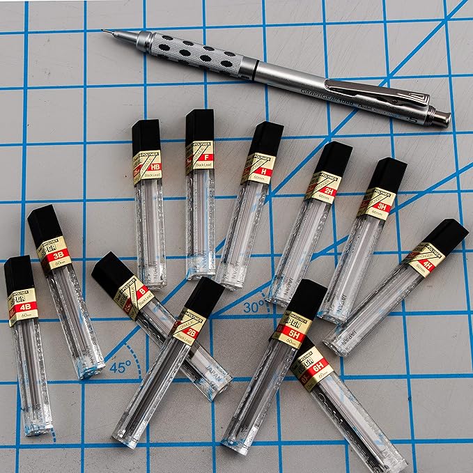 Pentel® Super Hi-Polymer® Leads, 0.5 mm, B, 12 Leads Per Tube, Pack of 6 Tubes