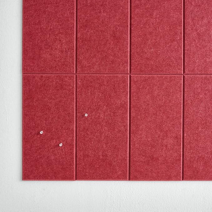 Large Bulletin Board 48x36- Office Wall Organizer to Replace Your Old Cork Boards for Walls for Office Decor - 24-Pack Felt Wall Tiles for Use in Home Office Decor as Photo Board (Burgundy)
