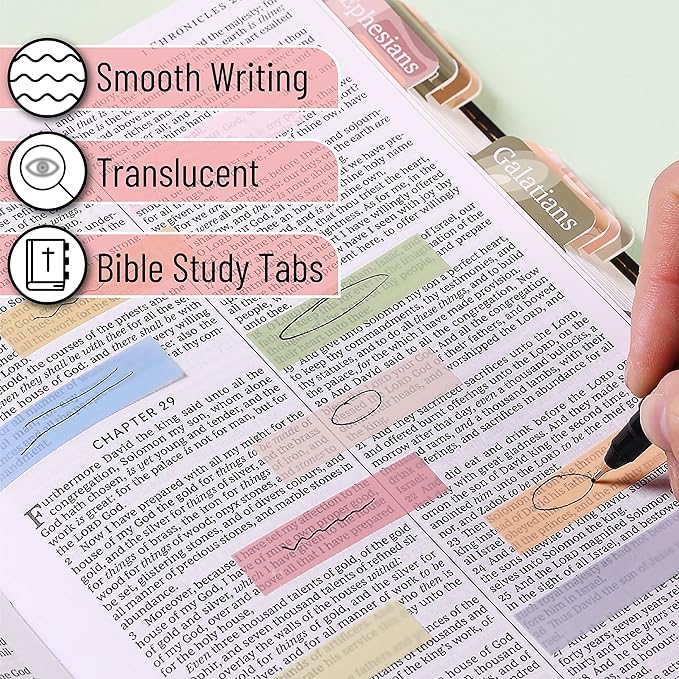Mr. Pen- Colorful Sticky Tabs, 1600 Pcs, Transparent Page Markers, Annotating Book Tabs (Pack of 2)