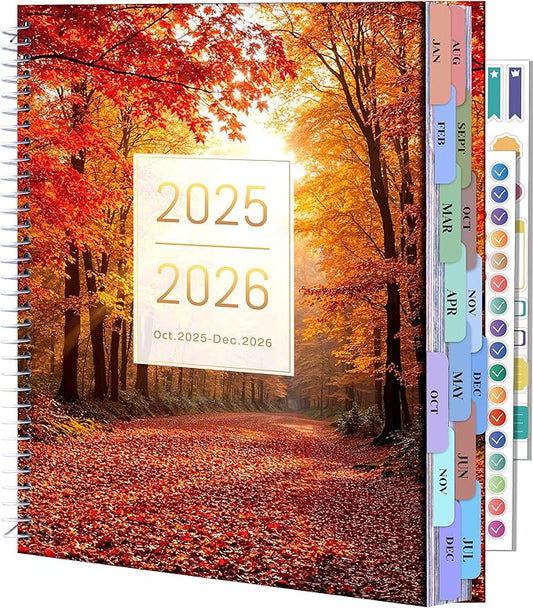 CAGIE 2026 Planner Oct 2025-Dec 2026 Hourly Daily 2025-2026 Weekly Monthly Planners for Women 25-26 Day Hardcover Calendar Agenda with Stickers, 8.5 x 11